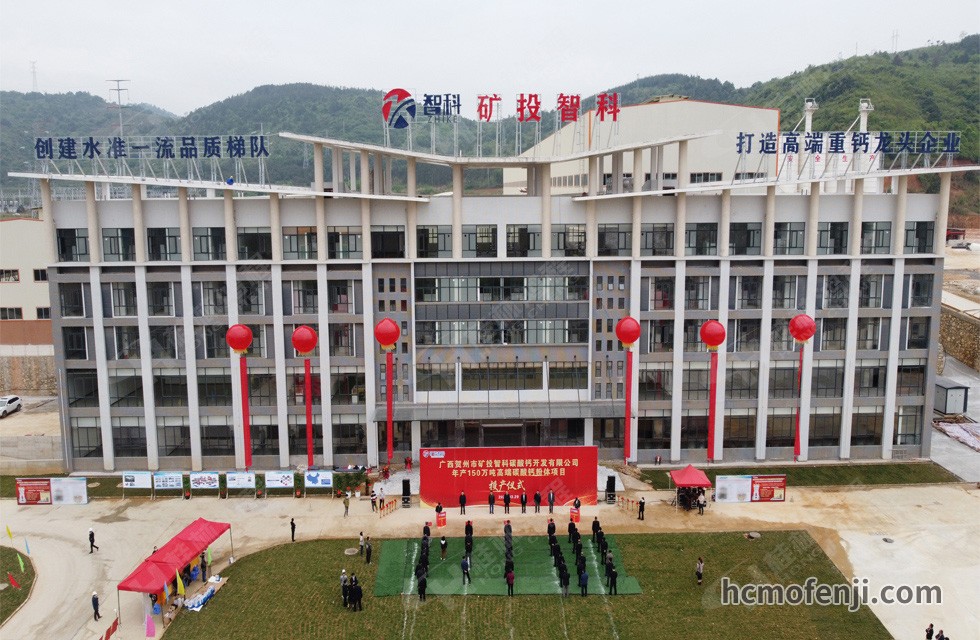 賀州礦投智科年產(chǎn)150萬噸高端碳酸鈣粉體項(xiàng)目竣工投產(chǎn)，賀州市委常委、副市長劉洪軍、市人民政府副秘書長馬鵬翔、市國資委主任張建斌、礦投集團(tuán)董事長朱義芳等領(lǐng)導(dǎo)嘉賓出席本次活動(dòng)