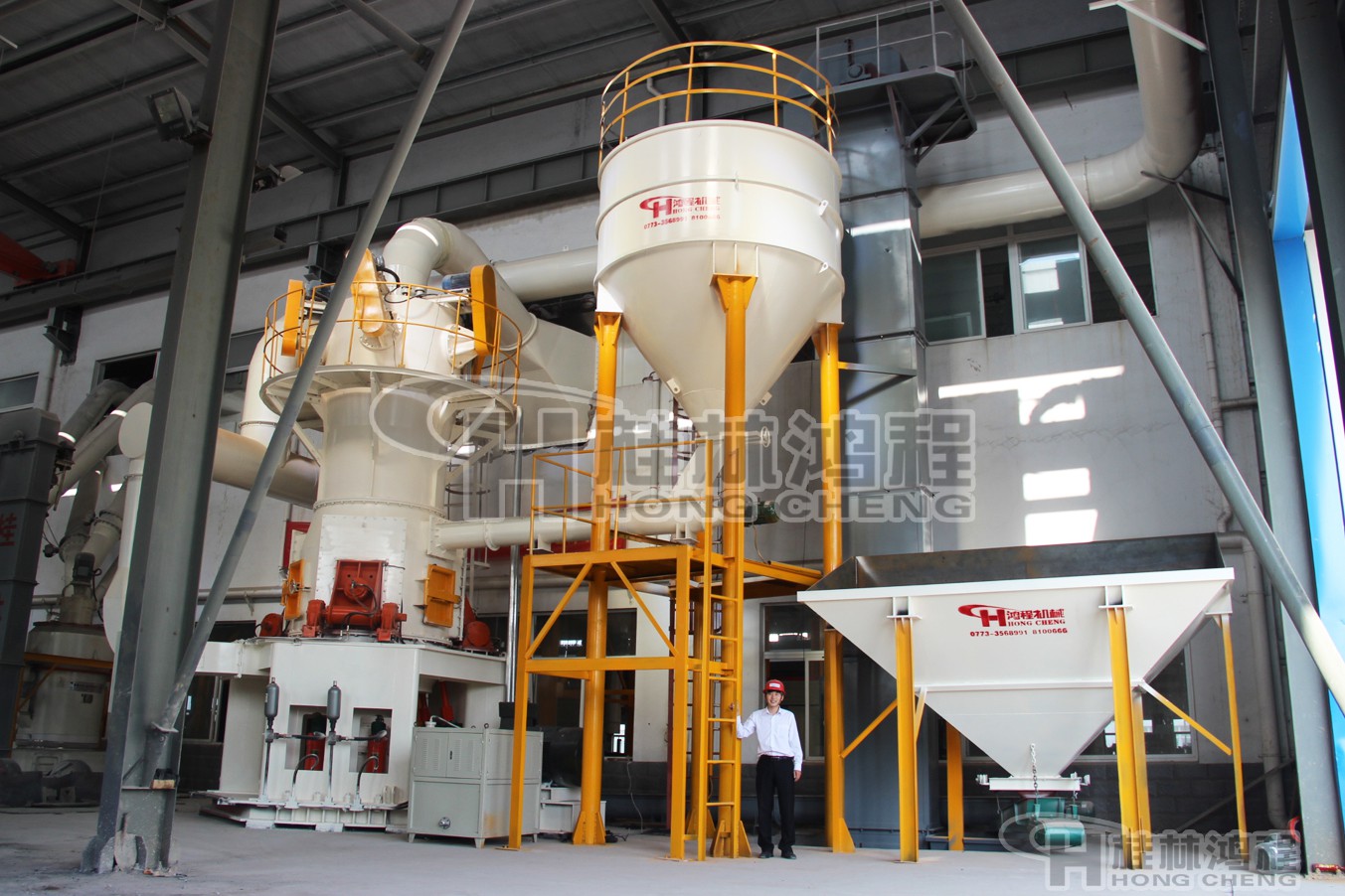 桂林鴻程新型磨粉設備,方解石超細粉立磨機,立磨,80-2500目方解石粉超細立磨粉機:HLMX系列超細立式磨粉機